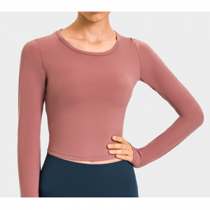 Beskåret finger-cot o hals yoga shirtd