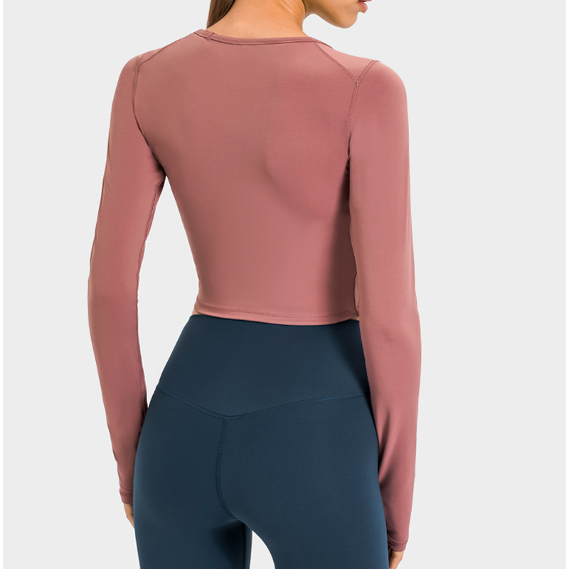 Beskåret finger-cot o hals yoga shirtd