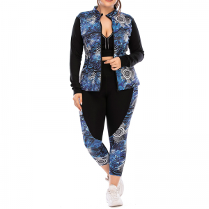 Lynlås print lomme yoga sæt