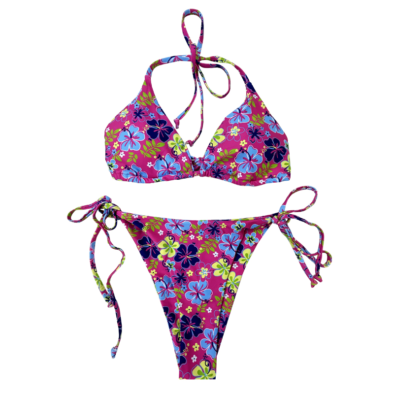 Halterneck Flower Triangular Cup badedragter