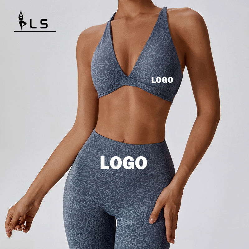 SC1054 Yoga Set Fitness Woman 2024 Sport Brh og Leggings Print Fitness Yoga Wear Gym Women Set