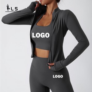 SC1053 Running Fitness Suit Langærmet yogabukser Sæt jakker Yoga Suit Set til Women Outdoor Gym Fitness Wear