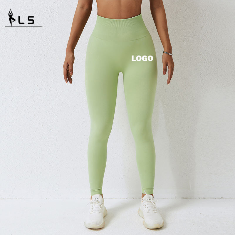 SC10109 Sømløs gymnastiksal yoga leggings kvinder med brugerdefinerede logo -strømpebukser Skrunch røv Kvinder Yogabukser Leggings