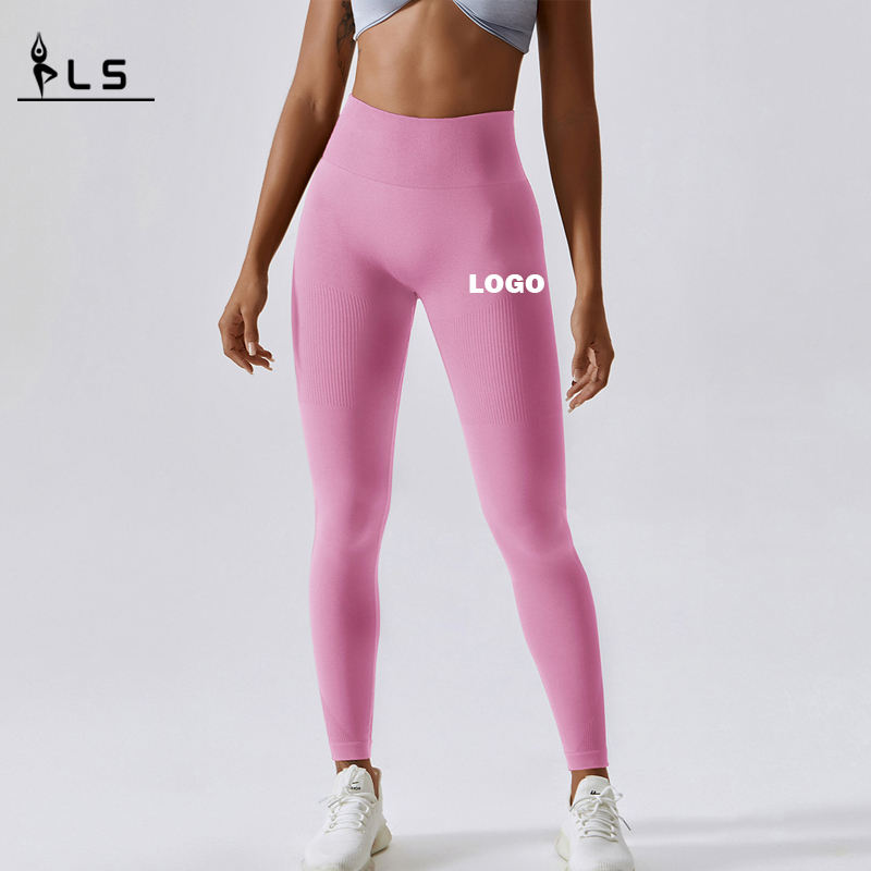 SC10118 Høj talje til kvinder Sømløs knusning Benging Engrospris Høj talje Yogabukser Leggings