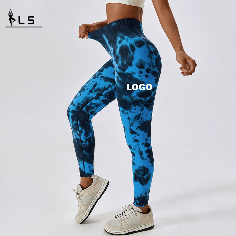 SC10123 Gym fesses Fitness Yoga Leggings Bukser Kvinder Strunge Kvinder Leggins Yoga Tie Dye Bukser Leggings