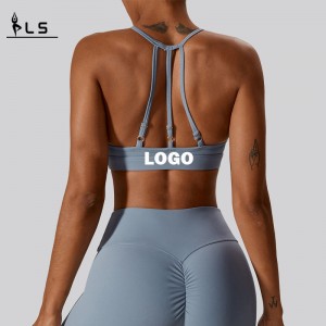 SC10183 Comfort Fitness Yoga Sexet justerbar sports Bra Halter Ladies Halter Neck Cross Back Sports BH for kvinder