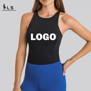 SC10246 Fitnessafgrøde Top Tank Top Women\'s T-Shirts Vest Sportswear Workout Yoga Tank Top til kvinde