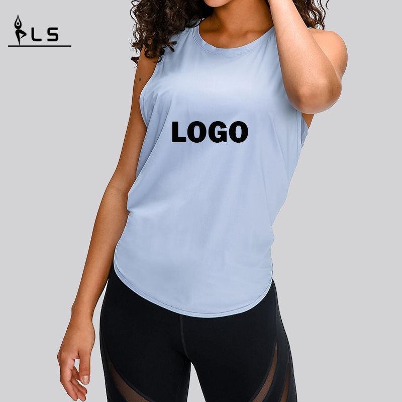 SC10258 TOPS Hurtigt tør monteret tank Top Gym Sports Yoga Spring Fashion Loose Blouse Yoga Vest Tank Tops