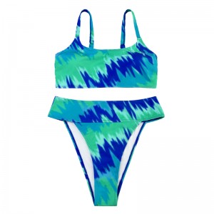 Turkis trykt todelt med brede stropper